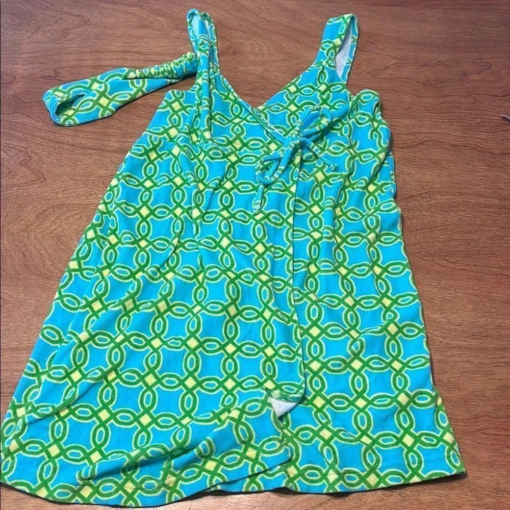 Capelli of New York Green and Blue Towel Dress/ Swim Cover